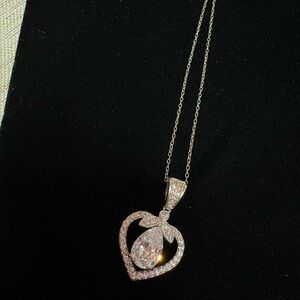 Elegant Silver Heart Pendant Necklace